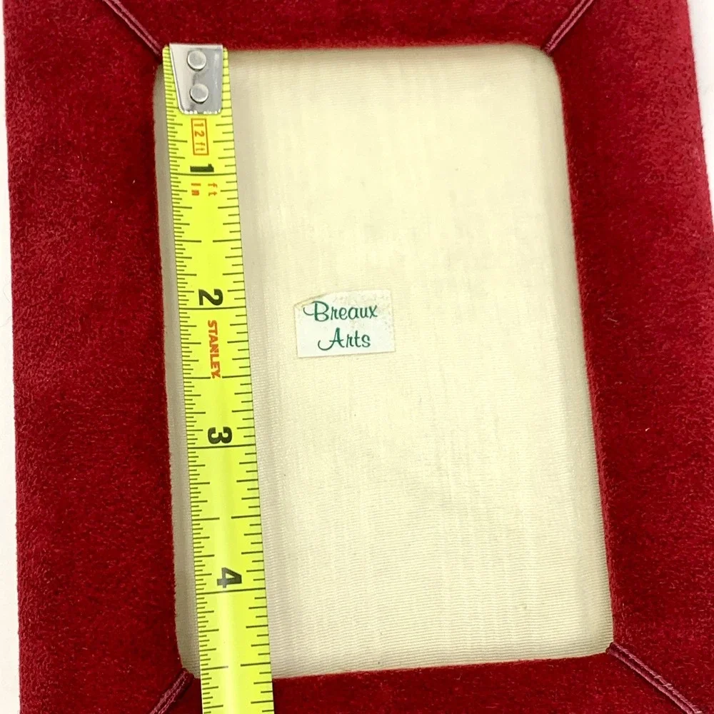 Vintage Breaux Arts Red Suede Look Luxe Standing Picture Frame 5x3 Photos